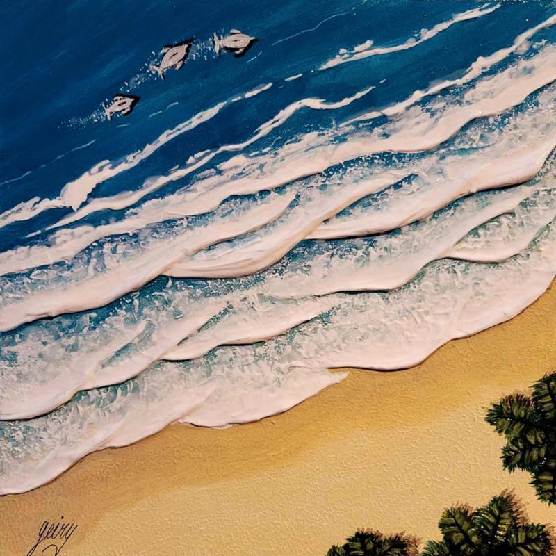 Painting LA REUNION  by Geiry | Painting Subject matter Landscapes Marine Nature Acrylic Resin Pigments Marble powder