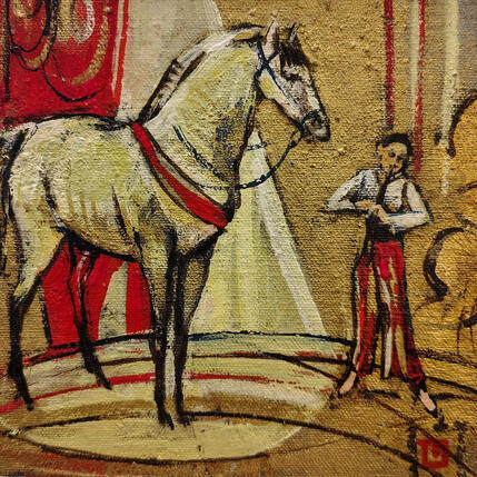 Painting Le musicien et le cheval 2 by Machi | Painting Figurative Oil