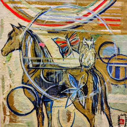 Peinture Amitié par Machi | Tableau Figuratif Huile