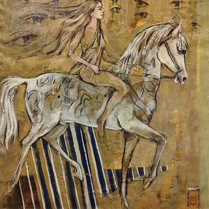 Gemälde Lady Godiva von Machi | Gemälde Figurativ Öl