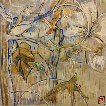 Gemälde Humming birds von Machi | Gemälde Figurativ Öl