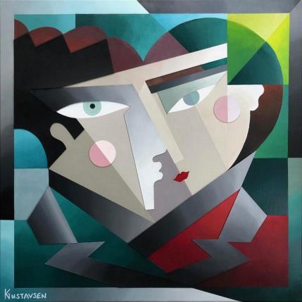 Peinture Heads par Gustavsen Karl | Tableau Figuratif Acrylique, Collage Portraits