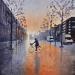 Painting Sur les Champs, au petit matin by Martin Laurent | Painting Figurative Society Urban Life style Oil