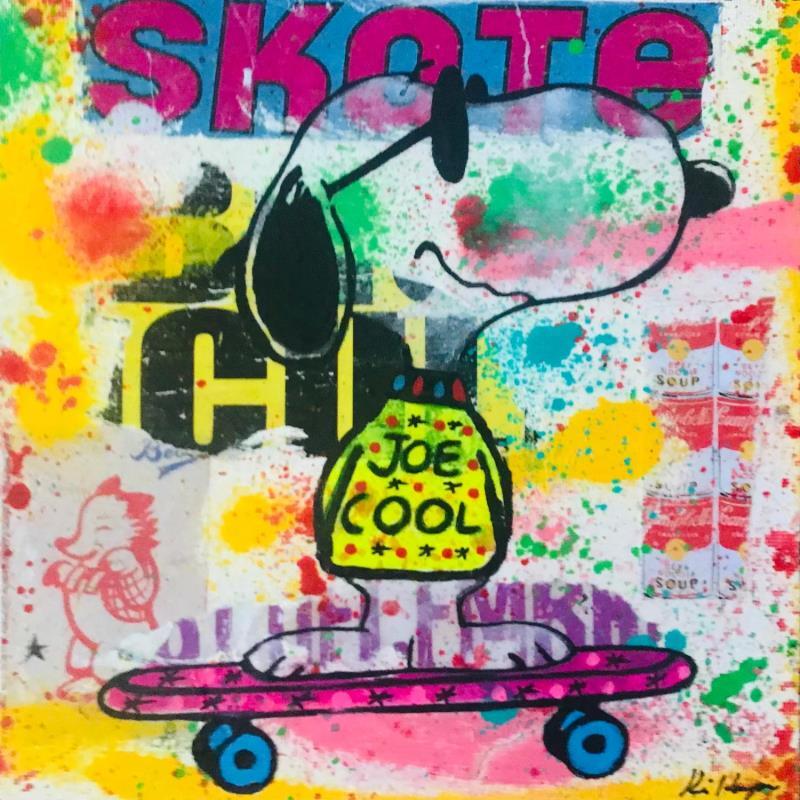 Peinture Snoopy skate par Kikayou | Tableau Pop-art Icones Pop Graffiti Acrylique Collage