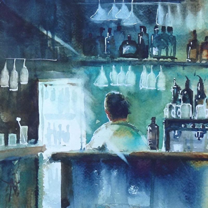 Painting Début de service by Abbatucci Violaine | Painting Figurative Watercolor