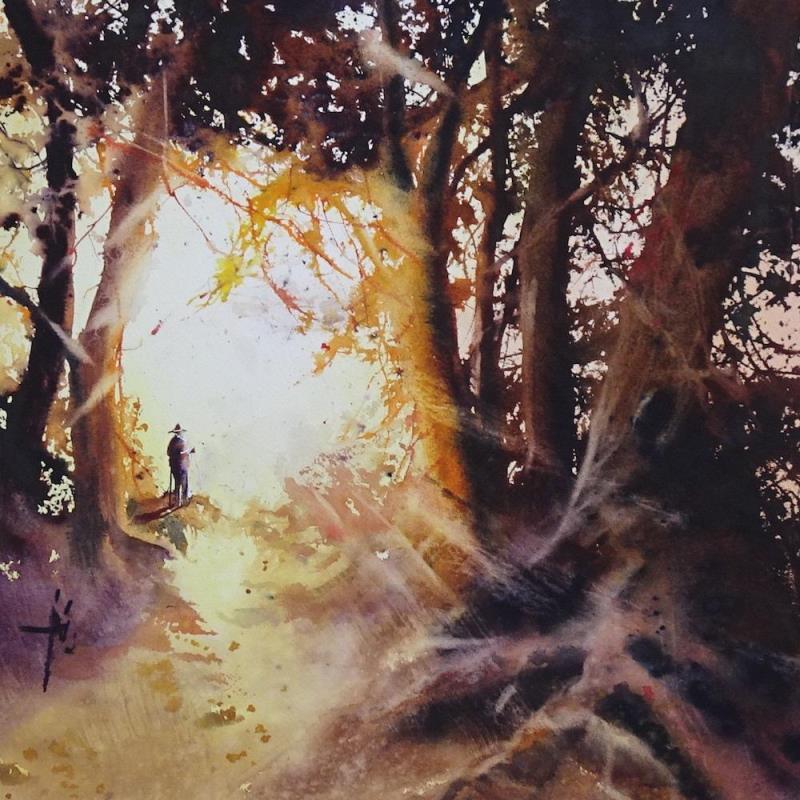 Painting Le soleil n'était pas loin by Abbatucci Violaine | Painting Figurative Watercolor