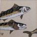 Peinture Maquereaux par Jovys Laurence  | Tableau Matiérisme Animaux Sable