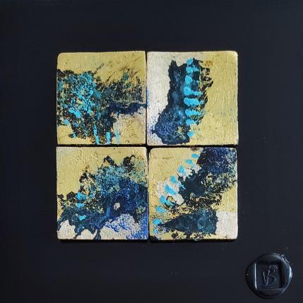 Peinture Jakarta par Bauquel Véronique | Tableau Abstrait Acrylique, Bois, Collage, Métal, Résine Minimaliste