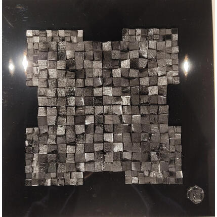 Gemälde baccarat von Bauquel Véronique | Gemälde Abstrakt Acryl, Collage, Holz Minimalistisch