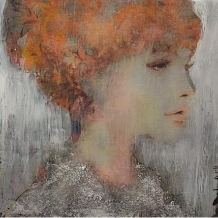 Painting Vestida de plata by Bofill Laura | Painting Figurative Acrylic, Resin Portrait