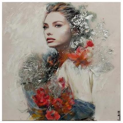 Painting Bella II by Bofill Laura | Painting Figurative Acrylic, Resin Portrait