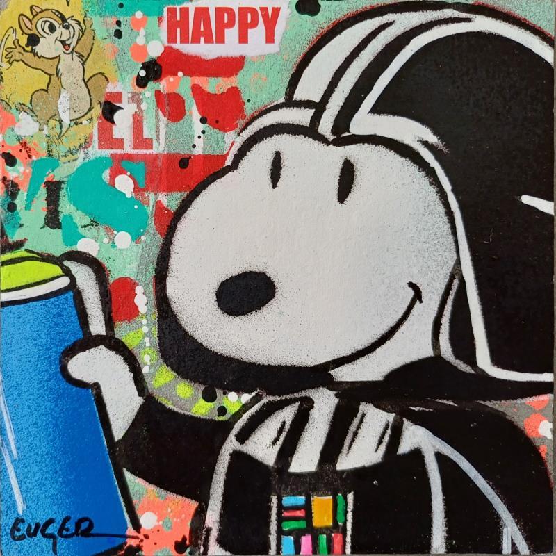 Gemälde Happy Vador von Euger Philippe | Gemälde Pop-Art Pop-Ikonen Acryl Collage