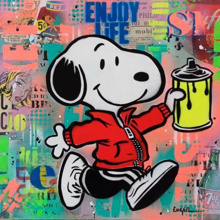 Peinture ENJOY LIFE par Euger Philippe | Tableau Pop-art Acrylique, Collage Icones Pop