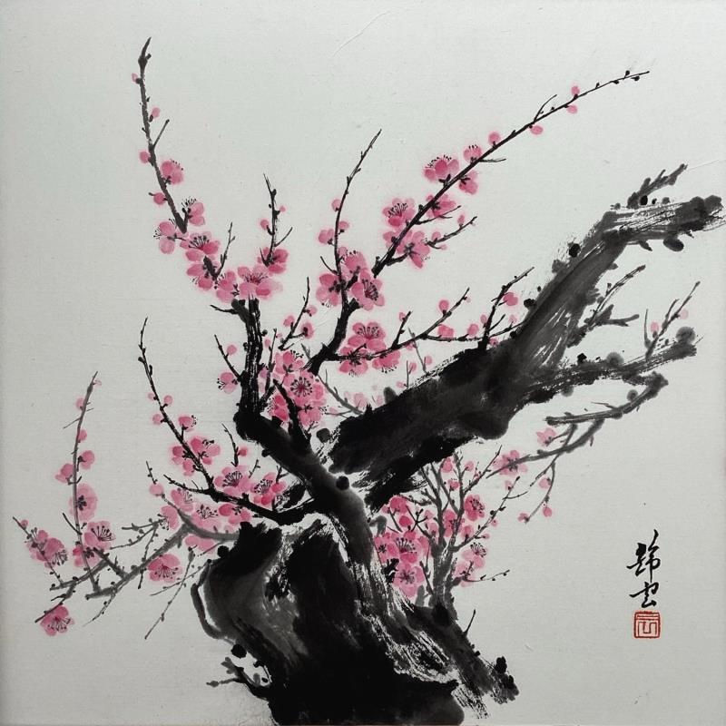 Pintura Branche de cerisier 1 por Tayun | Pintura Figurativo Naturaleza Acuarela Ink