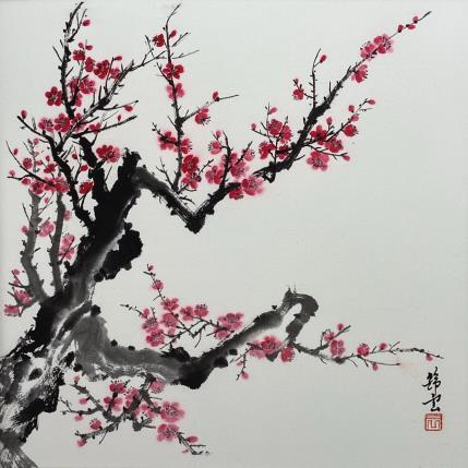Pintura Branche de cerisier por Tayun | Pintura Figurativo Acuarela, Ink Naturaleza