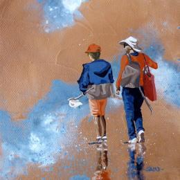 Pintura balade de mi-saison por Sand | Pintura Figurativo Acrílico Life style, Marine, Niño
