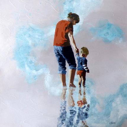 Peinture maman de moussaillon par Sand | Tableau Figuratif Acrylique Enfant, Marine, Scènes de vie