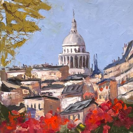 Peinture Vue sur le Panthéon par Brooksby | Tableau Figuratif Huile Paysages, Urbain