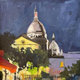 Pintura Montmartre La Nuit por Brooksby | Pintura Impressionism Aceite Paisajes