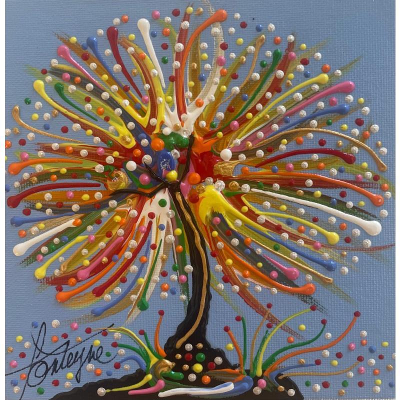 Painting Ciel de Saint Etienne by Fonteyne David | Painting Figurative Acrylic