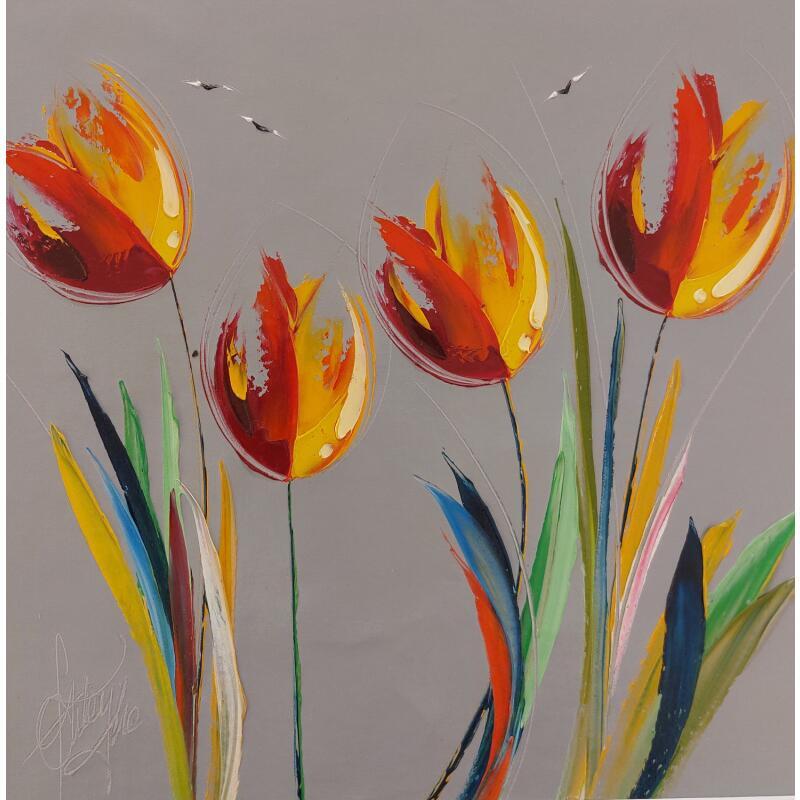 Painting Mes passions fleuries by Fonteyne David | Painting Figurative Nature Oil Acrylic