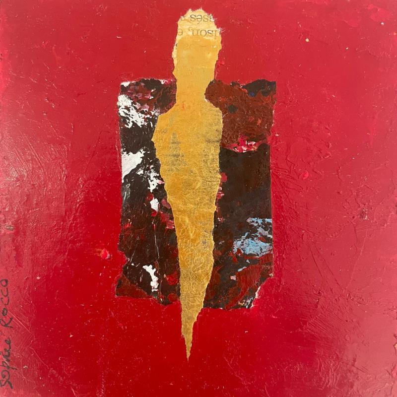 Peinture Le philosophe par Rocco Sophie | Tableau Art Singulier Acrylique Collage Sable