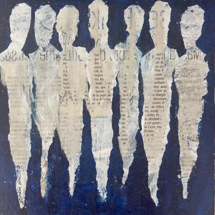 Peinture Les éditeurs par Rocco Sophie | Tableau Art Singulier Acrylique, Collage, Sable