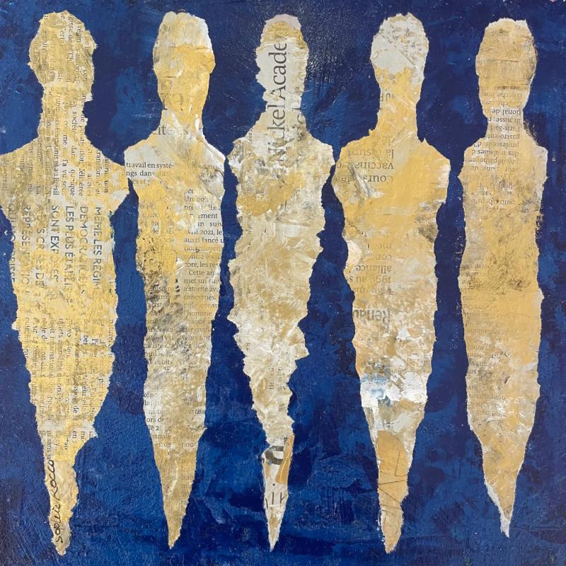 Peinture Les guardians des songes par Rocco Sophie | Tableau Art Singulier Acrylique Collage Sable