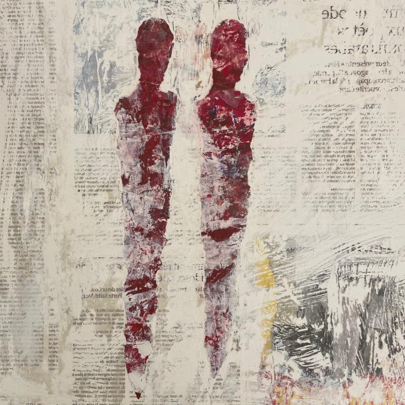 Peinture L'union par Rocco Sophie | Tableau Art Singulier Acrylique Collage Sable