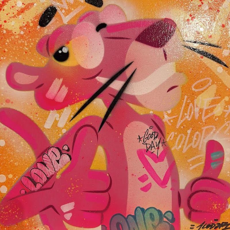 Peinture Pink Panther par Lemoine Mael | Tableau Pop-art Icones Pop Graffiti Acrylique