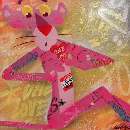 Gemälde Pink Panther von Lemoine Mael | Gemälde Pop-Art Acryl, Graffiti Pop-Ikonen