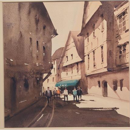 Painting Roaming through Strasbourg Lanes by Dandapat Swarup | Painting Figurative Watercolor Urban