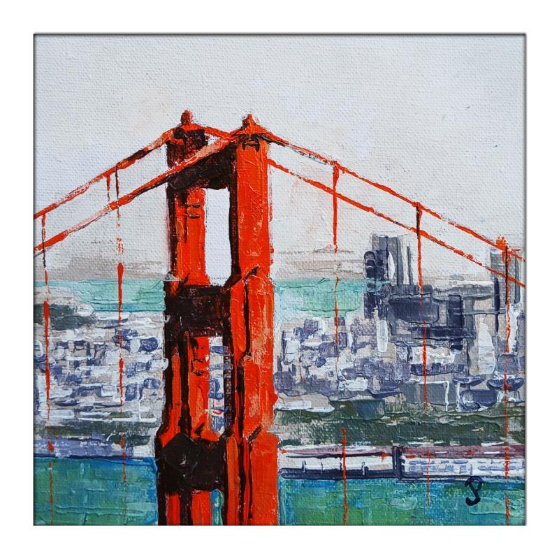 Pintura Golden Gate por Poumès Jérôme | Pintura Figurativo Urbano Acrílico