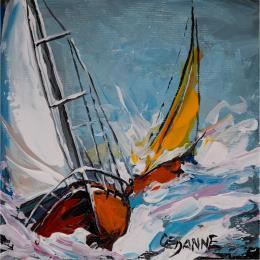 Painting Bord à bord by Cédanne | Painting Figurative Oil Landscapes