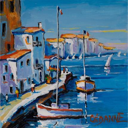 Painting Petit port ensoleillé by Cédanne | Painting Figurative Oil Landscapes