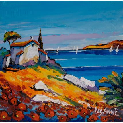 Painting Une journée en vacances by Cédanne | Painting Figurative Oil Landscapes, Pop icons