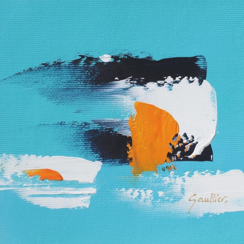 Pintura Bleu turquoise por Gaultier Dominique | Pintura Abstracto Minimalista Aceite