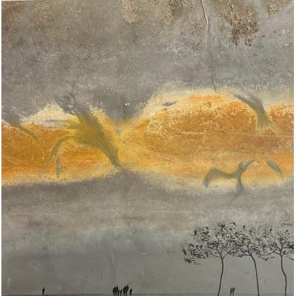 Painting Bianca by Manconi Gil | Painting Subject matter Metal, Upcycling Landscapes