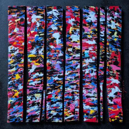 Peinture Bc8 touche multi rouge par Langeron Luc | Tableau Matiérisme Acrylique, Bois, Résine