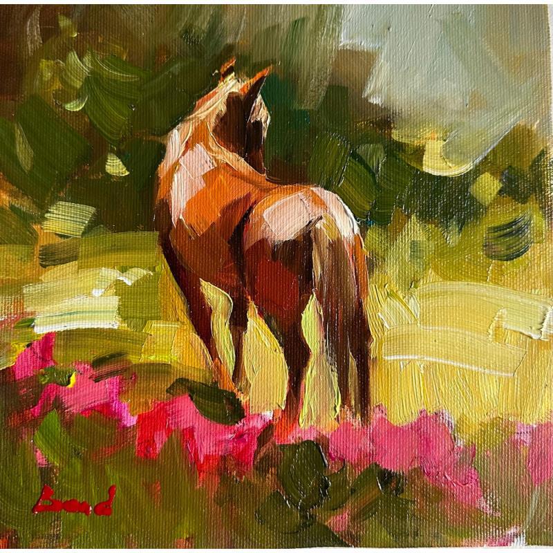 Painting Last Ray of the Day by Bond Tetiana | Painting Figurative Animals Oil