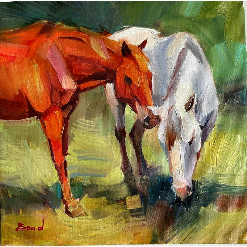 Peinture Whispers of the Wind par Bond Tetiana | Tableau Figuratif Animaux Huile