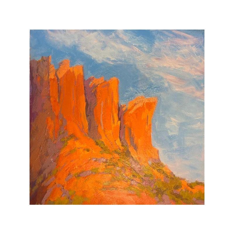 Painting Majestic Cliffs by Carrillo Cindy | Painting Figurative Landscapes Oil