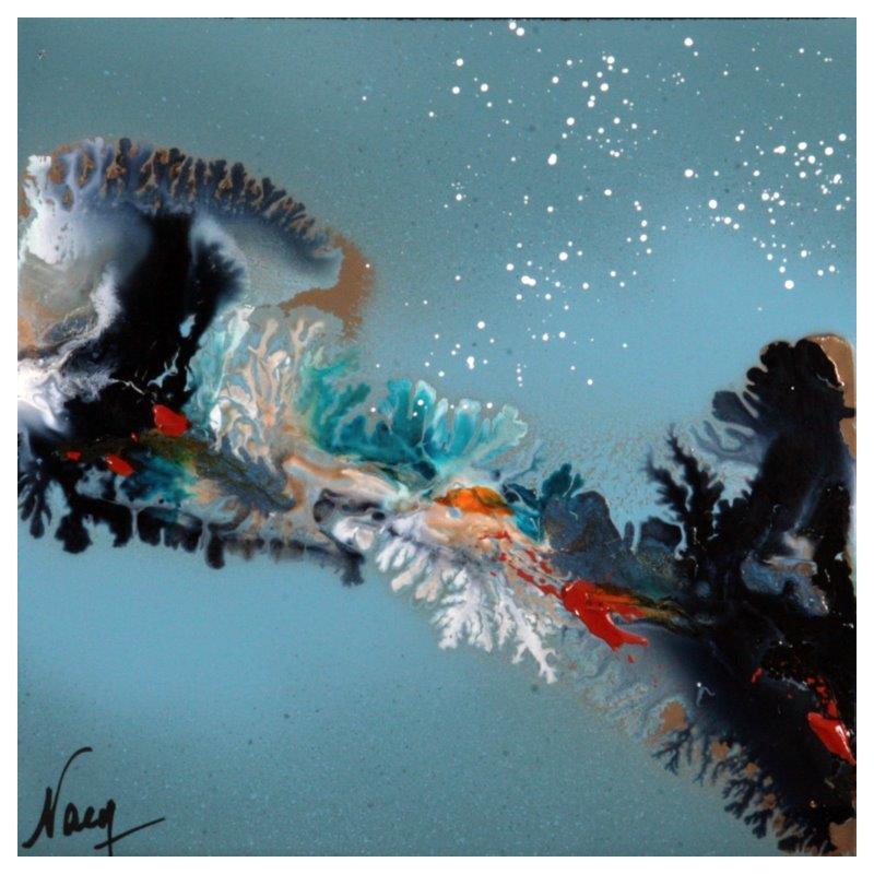 Peinture C 2843 par Naen | Tableau Abstrait Acrylique Encre