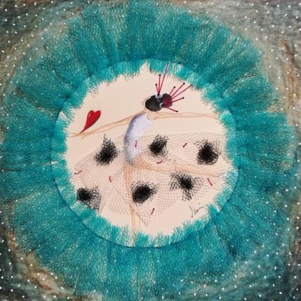 Peinture Il passo turchese par Nai | Tableau Surréalisme Acrylique, Collage Musique, Scènes de vie, Société