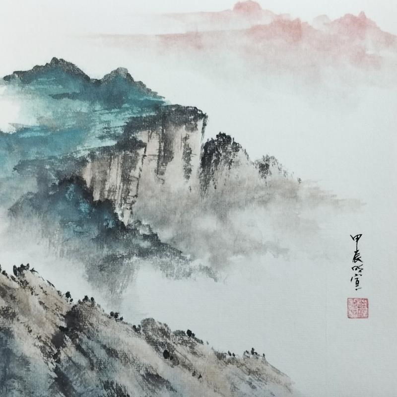 Peinture Mountains par Du Mingxuan | Tableau Figuratif Paysages Nature Aquarelle Encre