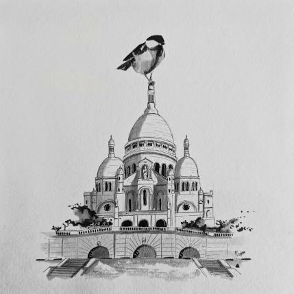 Peinture Paris par Mü | Tableau Figuratif Encre Animaux, Architecture, Urbain