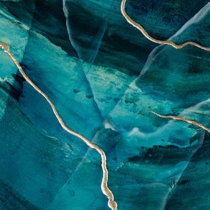 Painting Fragments de géode II by Baroni Victor | Painting Abstract Acrylic, Gold leaf Minimalist