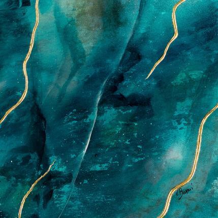 Peinture Fragments de mer par Baroni Victor | Tableau Abstrait Acrylique, Feuille d'or Minimaliste