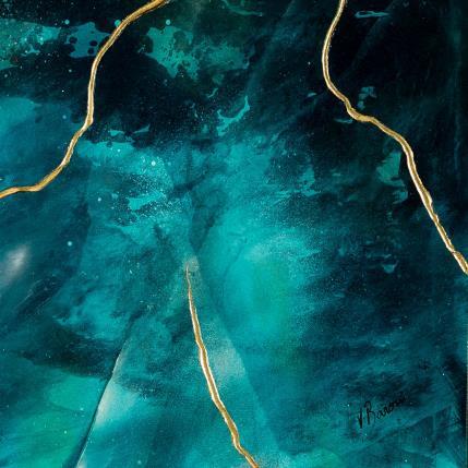 Painting Fragments de mer II by Baroni Victor | Painting Abstract Acrylic, Gold leaf