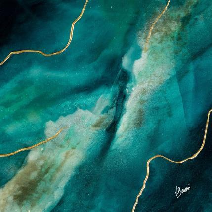 Painting Lagon étoilé by Baroni Victor | Painting Abstract Acrylic, Gold leaf Minimalist, Pop icons